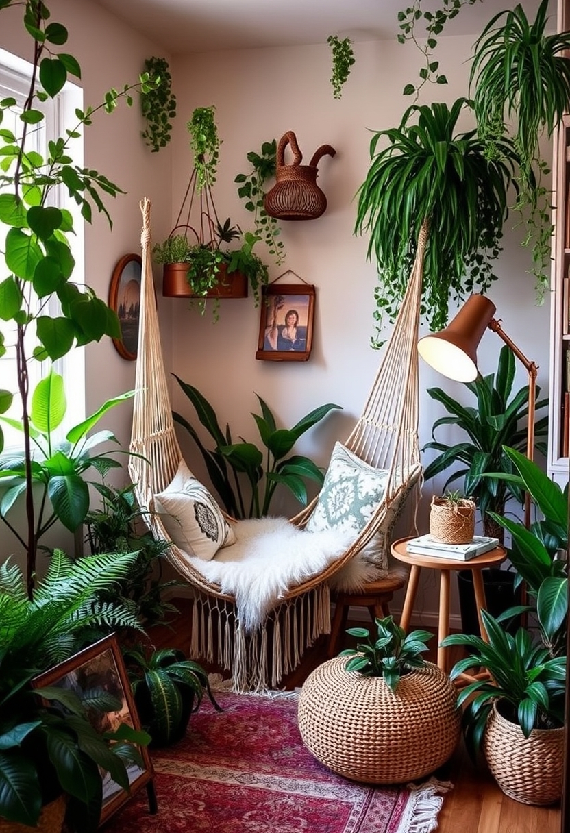 Embrace the vibrant energy of boho chic decor with 15+ imaginative room ideas that seamlessly blend style with abundant indoor plants